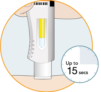 hold pen and wait up to 15 seconds for injection